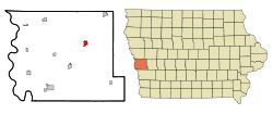 Location of Woodbine, Iowa