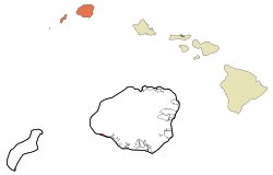 Location in Kauai County and the state of Hawaii