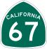State Route 67 marker