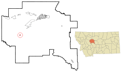 Location of Cascade, Montana