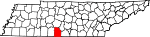 State map highlighting Giles County