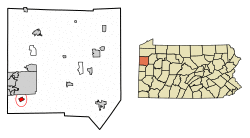 Location of West Middlesex in Mercer County, Pennsylvania.