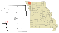 Location within Nodaway County and Missouri