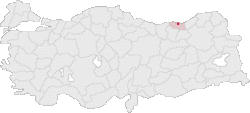 Location of Akçaabat within Turkey.