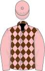 Pink, brown diamonds on body