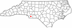 Location of Monroe, North Carolina