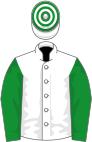 White, Green sleeves, Hooped cap