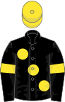 Black, Yellow Large Spots, Black Sleeves, yellow armlets and cap
