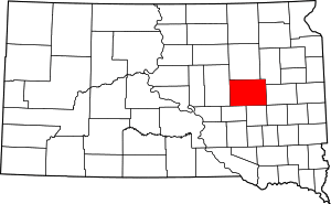 Map of South Dakota highlighting Beadle County