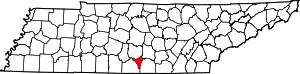 Map of Tennessee highlighting Moore County