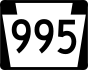 Pennsylvania Route 995 marker
