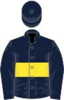 Dark blue, yellow hoop