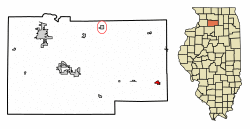 Location of Paw Paw in Lee County, Illinois.