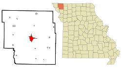 Location within Nodaway County and Missouri