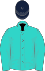 Turquoise, dark blue cap