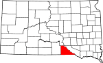 State map highlighting Gregory County
