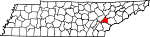 State map highlighting Loudon County