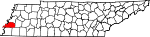 State map highlighting Tipton County