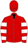 Red, white hooped sleeves