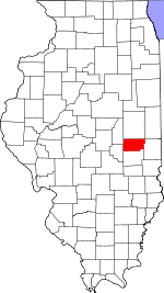 Douglas County's location in Illinois