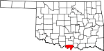 State map highlighting Love County