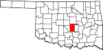 State map highlighting Pottawatomie County