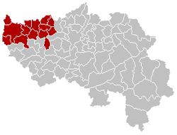 Location of the arrondissement in Liège