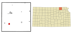 Location within Marshall County and Kansas