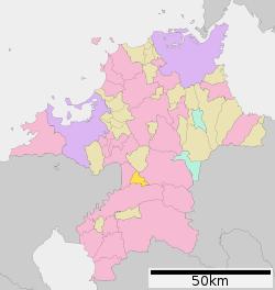 Location of Tachiarai in Fukuoka Prefecture