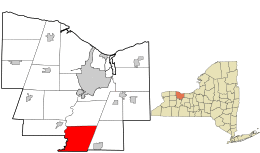 Location in Monroe County and the state of New York.