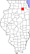 State map highlighting Kendall County
