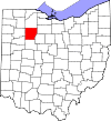 State map highlighting Hancock County
