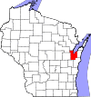 State map highlighting Brown County