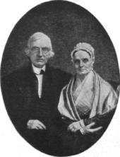 Daguerreotype portrait of Lucretia and James Mott sitting together