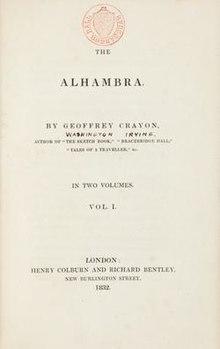 The Alhambra - a series of tales and sketches of the Moors and Spaniards (1832 London).jpg