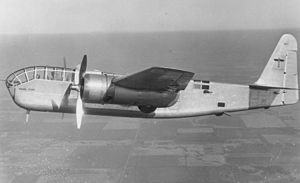 Stearman XA-21 in flight.jpg