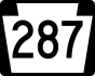 Pennsylvania Route 287 marker