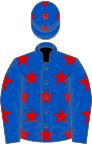 Royal blue, red stars