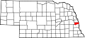 State map highlighting Sarpy County