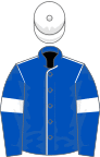 Royal blue, white seams, armlets and cap