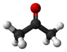 Ball-and-stick model of acetone