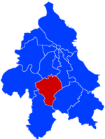 Location of Barajevo within the city of Belgrade