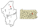 Location of Benton in Columbia County, Pennsylvania.
