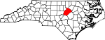 State map highlighting Wake County