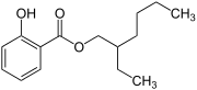 Structural formula of octyl salicylate