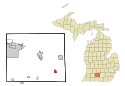 Location of Homer, Michigan