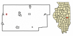 Location of Garrett in Douglas County, Illinois.