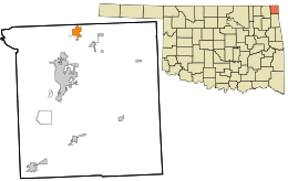 Location within Ottawa County showing former municipal boundaries