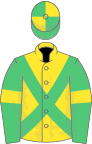 Yellow, Emerald Green cross belts, Emerald Green sleeves, Yellow armlets, quartered cap