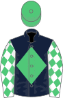 Dark Blue, Emerald Green Diamond, White sleeves, Emerald Green diamonds, Emerald Green cap